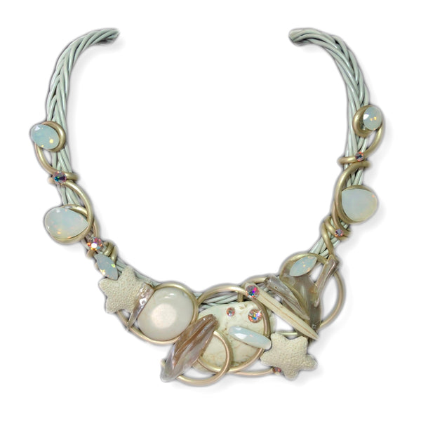 Starfish / Opalescent / Champagne Wire Choker